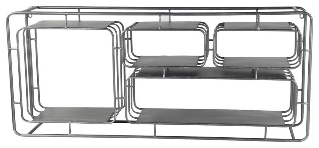 Privilege Metal Wall Shelf 4 Sections Contemporary Display - Gold Quatrefoil Metal Wall Shelf Privilege Metal Wall Shelf 4 Sections Contemporary Display - Gold Quatrefoil Metal Wall Shelf