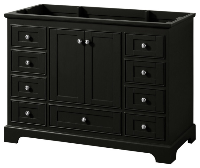 48" Single Bathroom Vanity, Dark Espresso, No Countertop, No Sink, 48