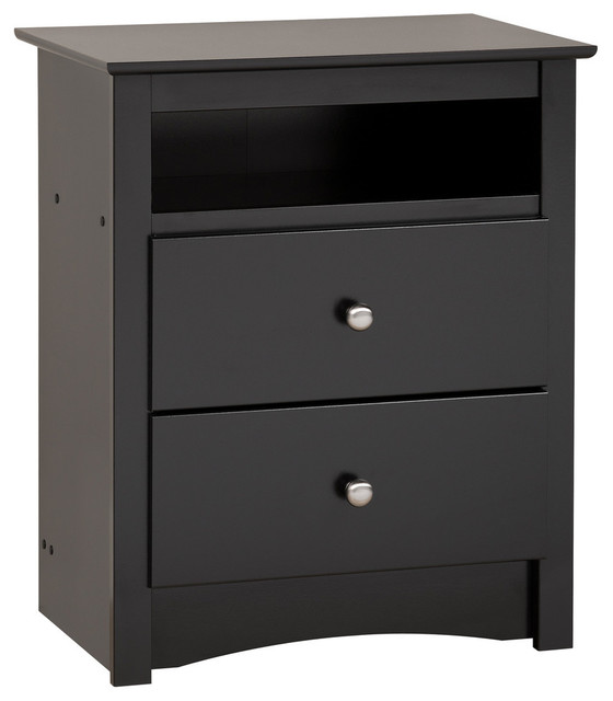 Sonoma Tall Night Stand Table Black Transitional Nightstands And
