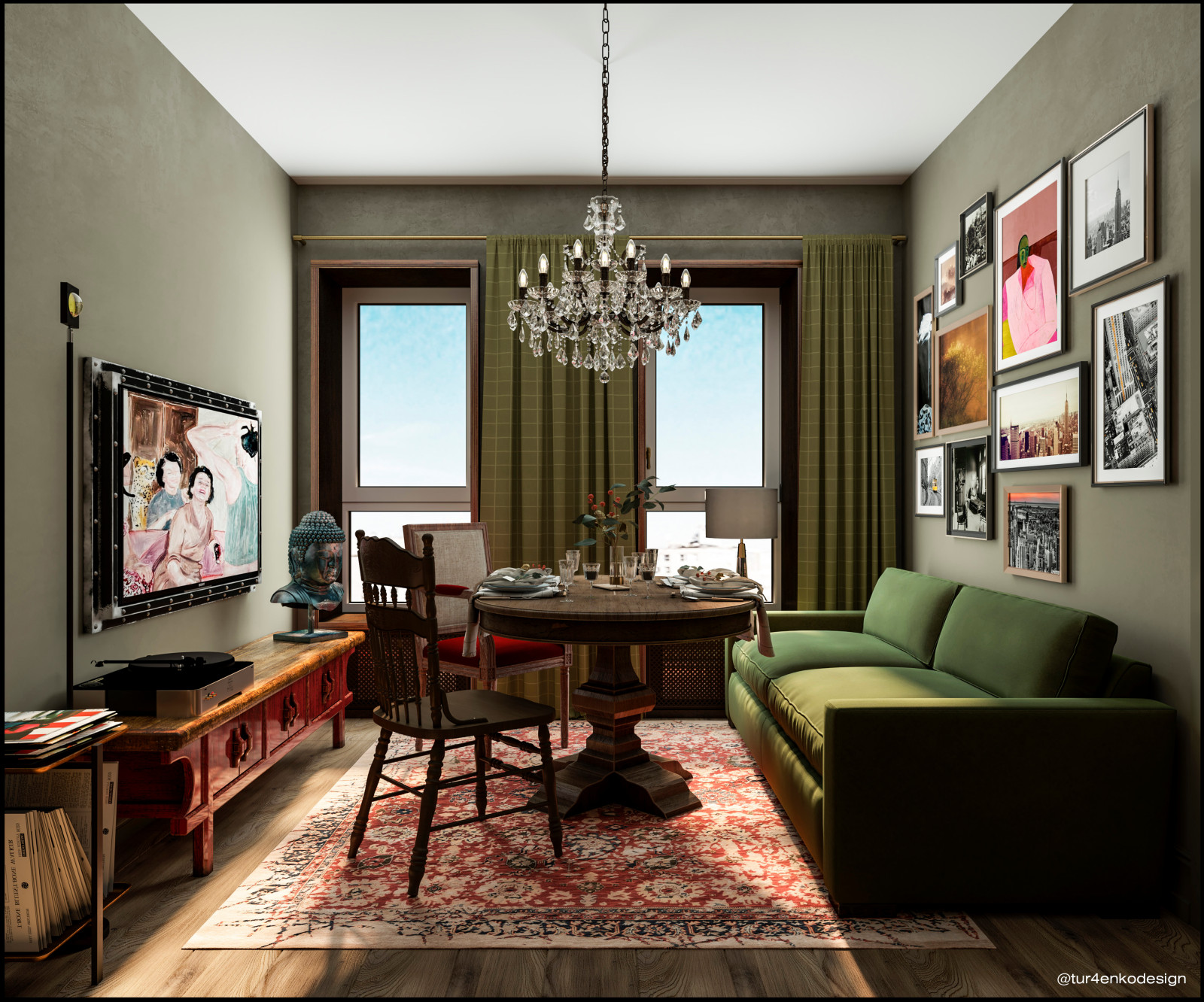 Дизайн кухни-гостиной в ЖК "Вестердам"