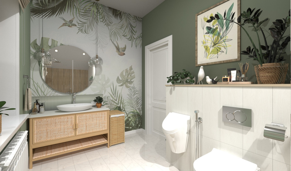 Санузел с мансардной крышей