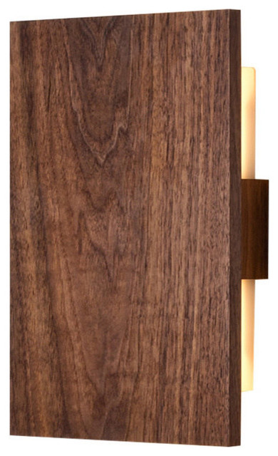 Tersus LED Wall Sconce, Wood: Walnut Wood: Walnut, Metal Plate: None