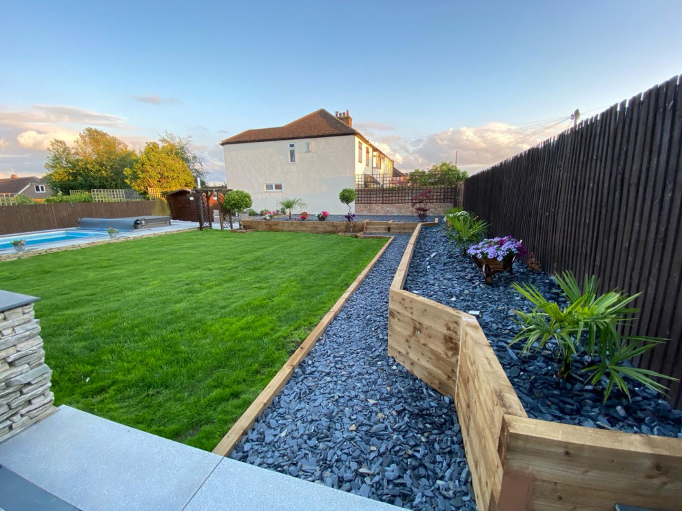 Flower Bed with View of Swimming Pool