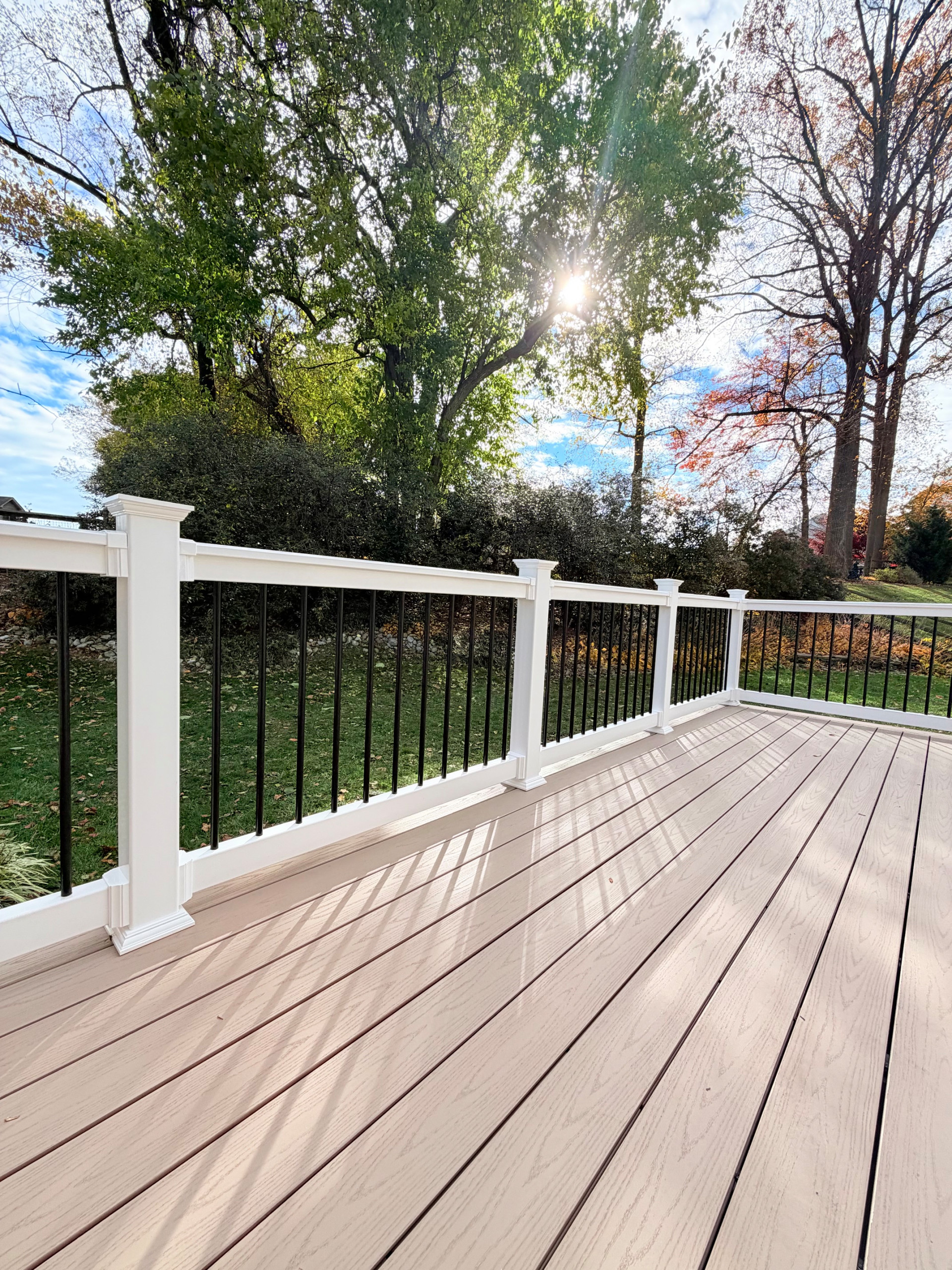 TimberTech Brownstone Composite Deck with White & Black Railing
