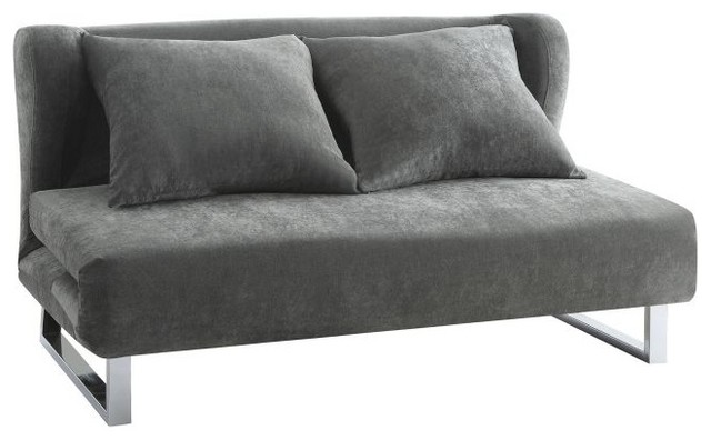 Coaster Gray Velvet Sofa Bed Contemporary Futons By Gwg Outlet Coaster Gray Velvet Sofa Bed