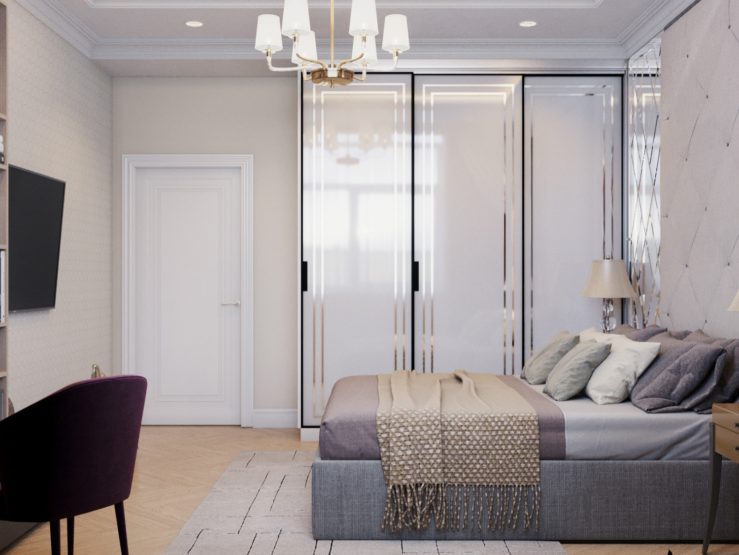 Легкий интерьер с элементами ар-деко