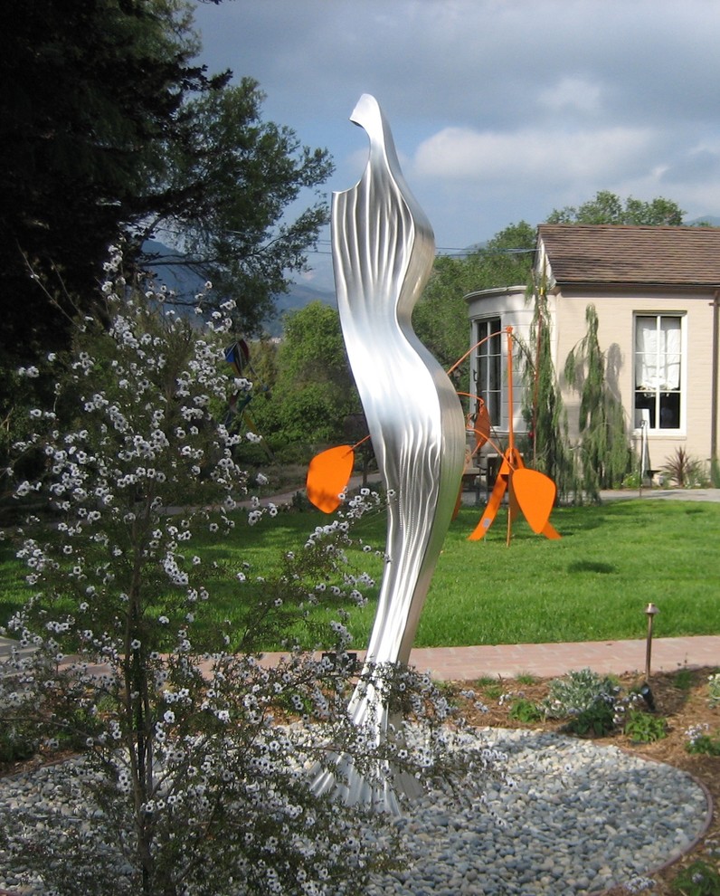 Silver and Statuesque Garden Sculpture