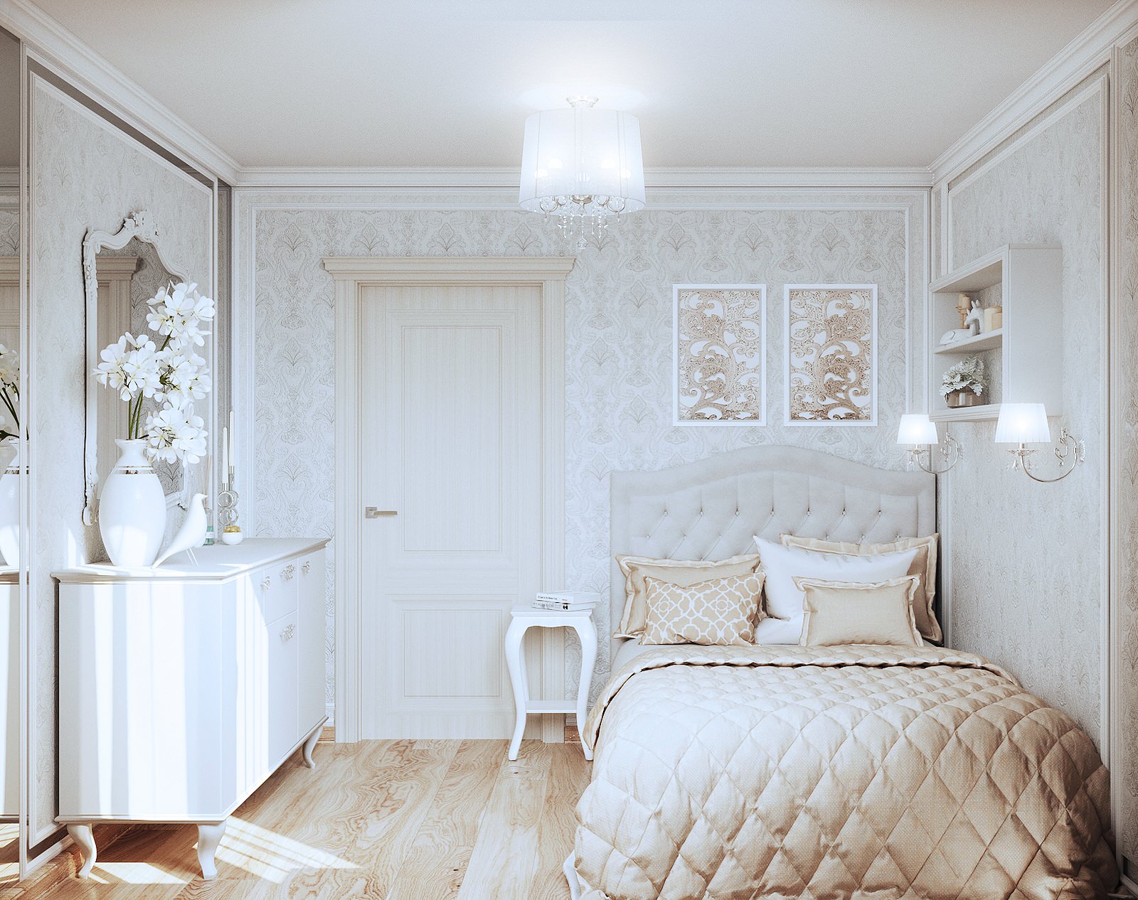 Трехкомнатная квартира в белом цвете