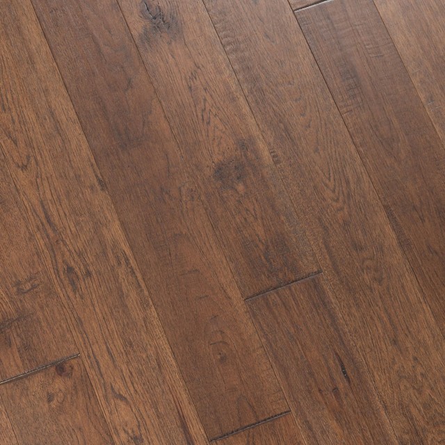Hickory Hand Scraped Prefinished Engineered Wood Flooring, Forest, 1 Box Rustic Engineered