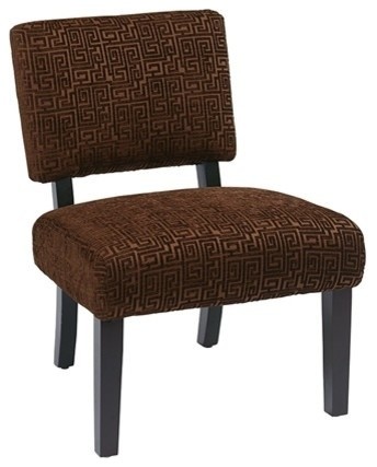 Office Star Jasmine Accent Chair, Maze Chocolate