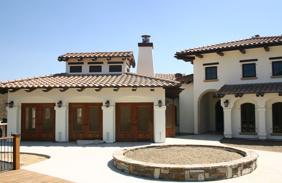 Spanish Mission Style Custom Home - Mediterranean - Exterior - San Luis