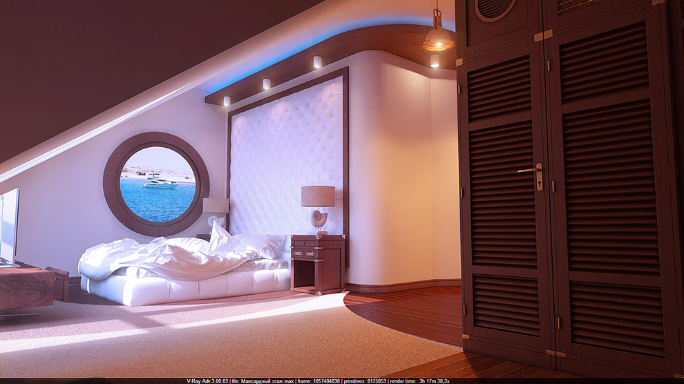 Интерьер мансардного этажа