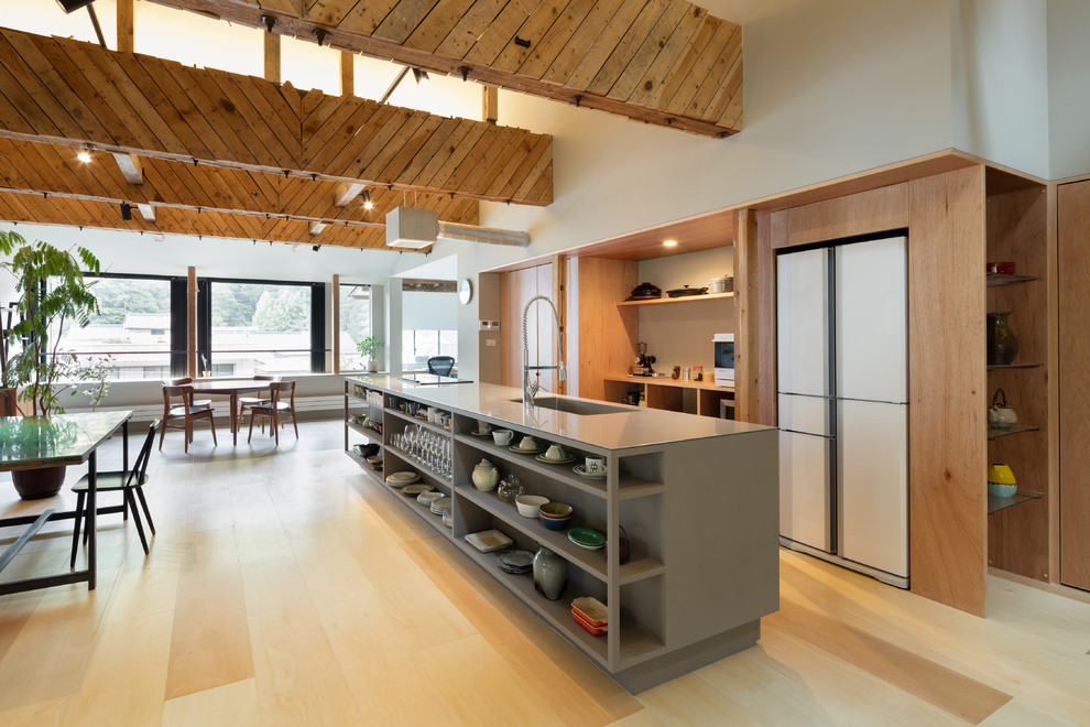 東京23区にあるアジアンスタイルのおしゃれなキッチンの写真