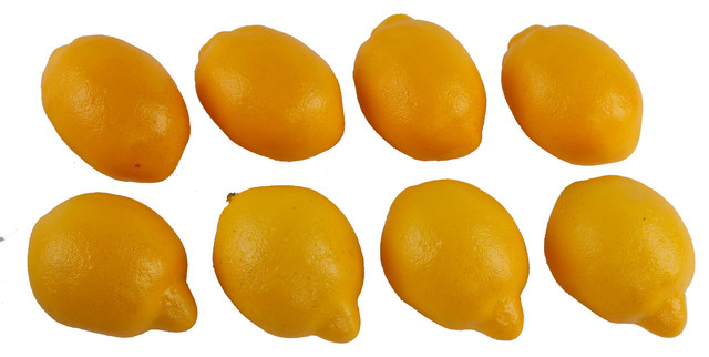 Packed Asstorted Lemon Yellow Set Of 8 Farmhouse Decorative