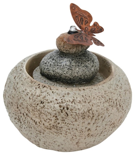 Stone Rock Cairn Water Fountain, Indoor Table Fountain Farmhouse