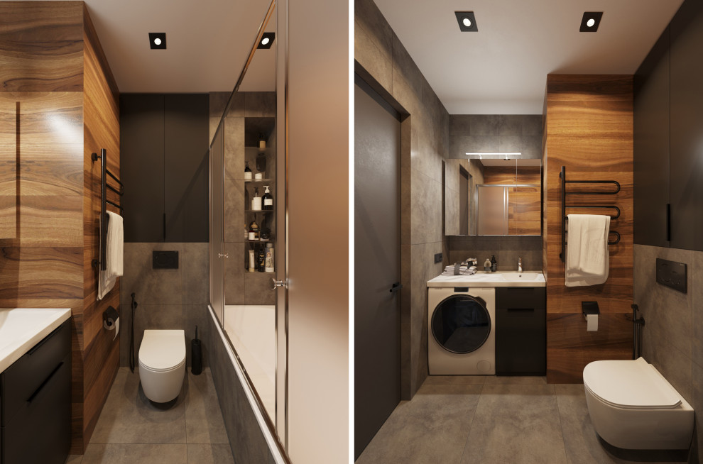 Дизайн проект квартиры в Москве в темных тонах