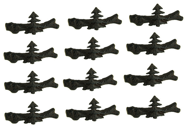 Set Of 12 Cast Iron Pine Tree Drawer Pulls Rustic Cabinet And