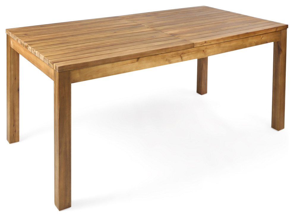GDF Studio William Outdoor Expandable Teak Finished Acacia Wood Dining  Table - Transitional - Outdoor Dining Tables - by GDFStudio | Houzz