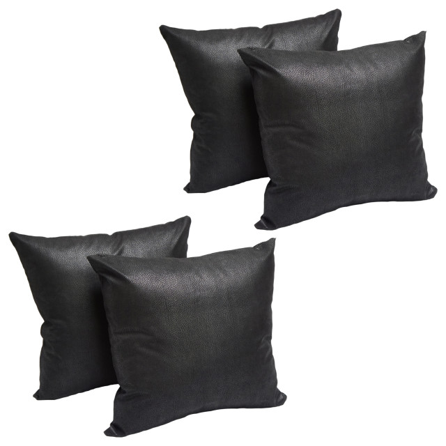 17" Tapestry Throw Pillows With Inserts, Set of 4, Super Soft Faux