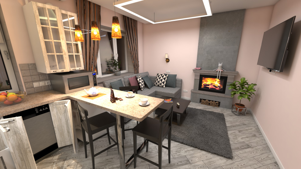 Кухня-гостинная таунхауса