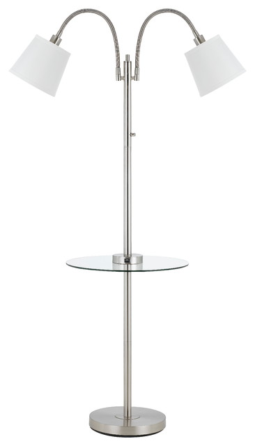 Gailmetal Double Gooseneck Floor Lamp With Tray Table And Usb