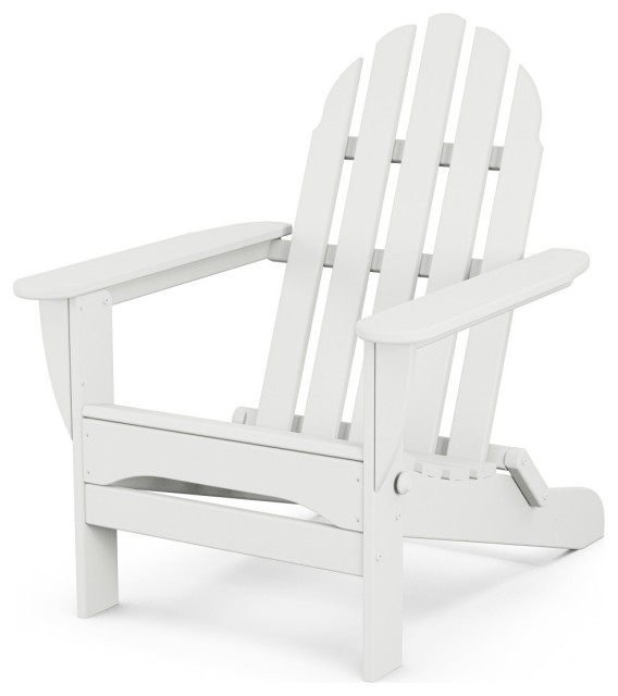 Polywood Classic Folding Adirondack Chair, White