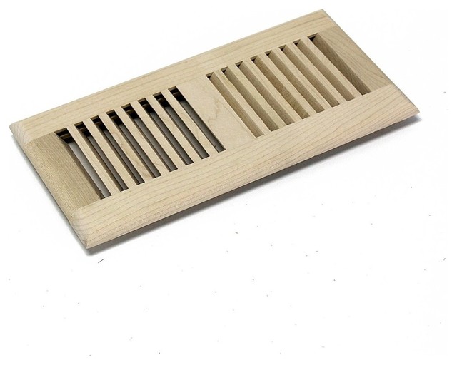 Unfinished Maple Natural Wood Self-Rimming Floor Register Vent Cover Grille 