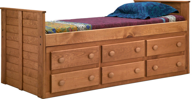 Twin Bed With 6 Drawer Rustic Kids Beds By Hedgeapple