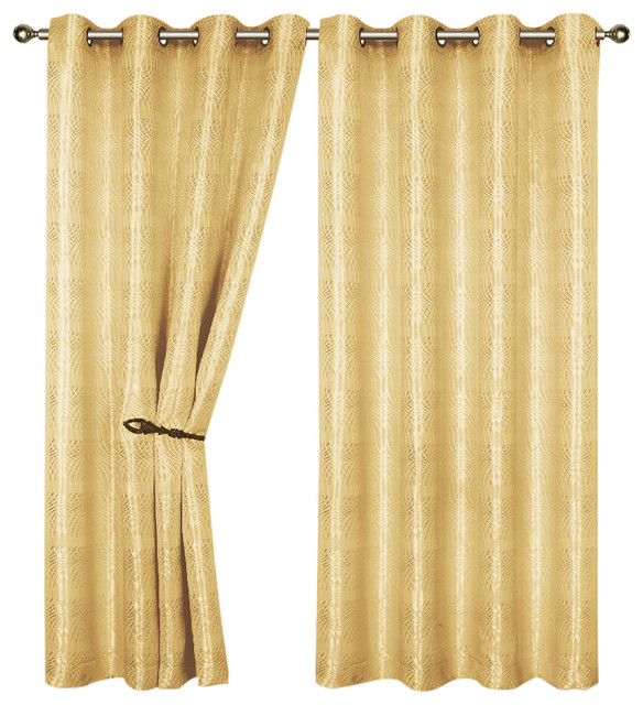 Helen Extra Wide Grommet Single Window Panel 84 X55 Gold