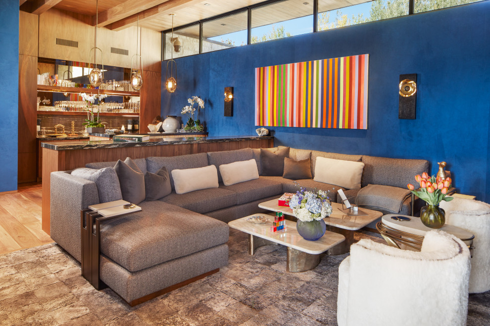 Design ideas for a contemporary family room in Denver.