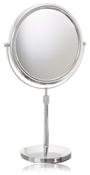 Jerdon JP4045C 9-Inch Tabletop Two-Sided Swivel Vanity Mirror with 5x Mag, Chrom