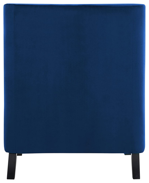 Navy Classic Accent Chair with Button Tufted Back, Padded Seat ...