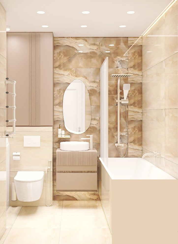 Проект 2 ком. квартира 58,3 м2 для женщины с сыном. Стиль современный