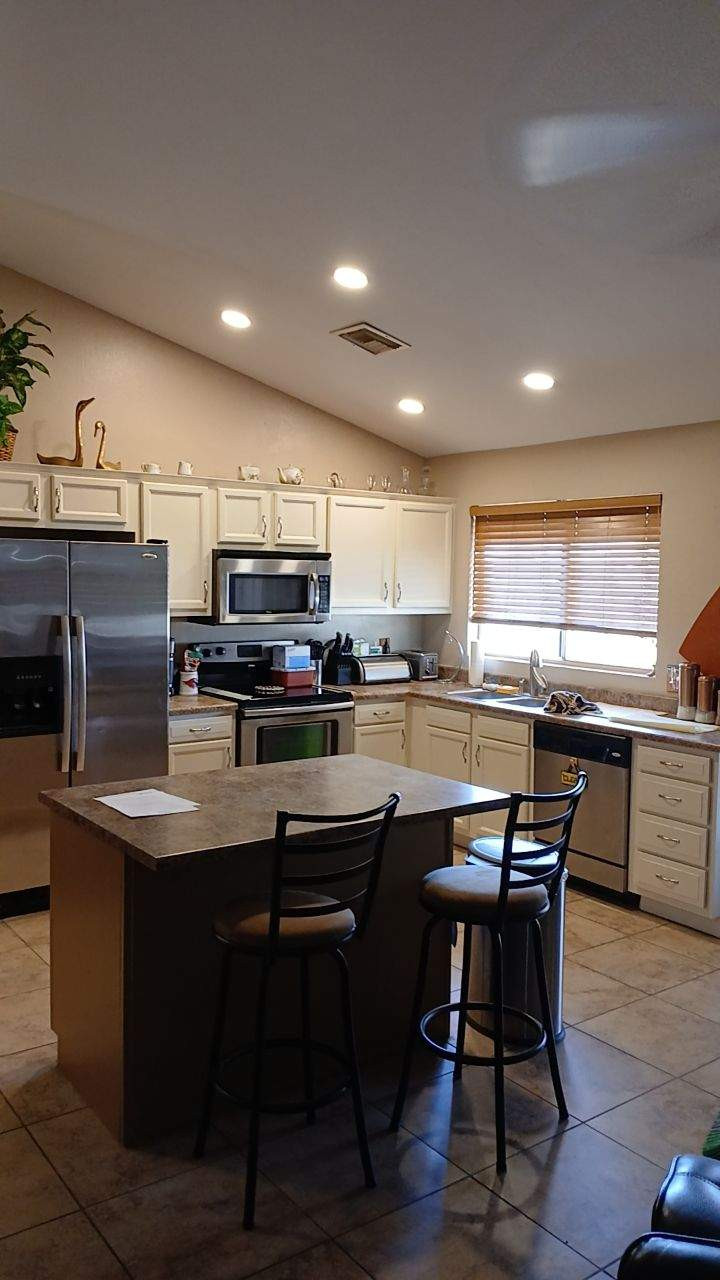 Two Tone Neutral Painted Kitchen