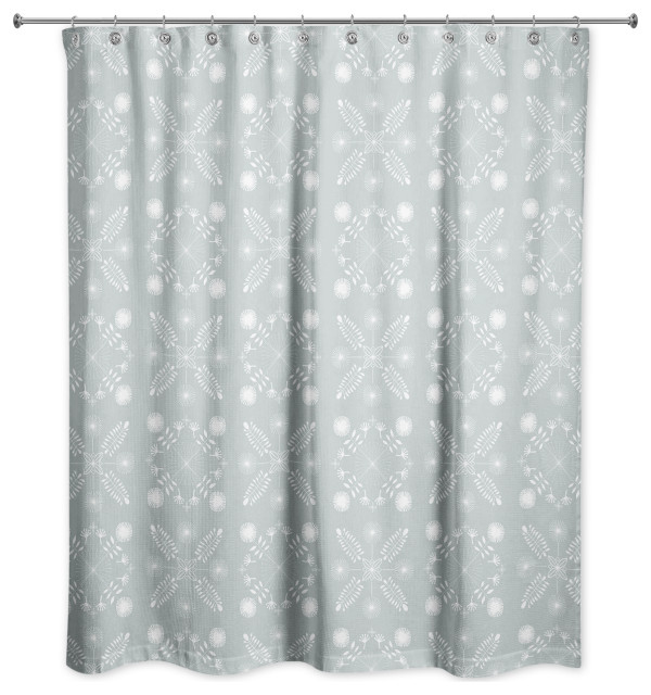 Soft Blue Mod Medallions 71x74 Shower Curtain Contemporary Shower