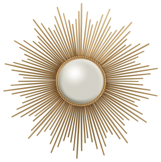 Sunburst Mirror Gold With Security Hardware Midcentury Wall Mirrors By Hedgeapple Houzz