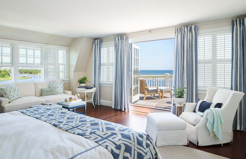 Beach style bedroom photo in Boston