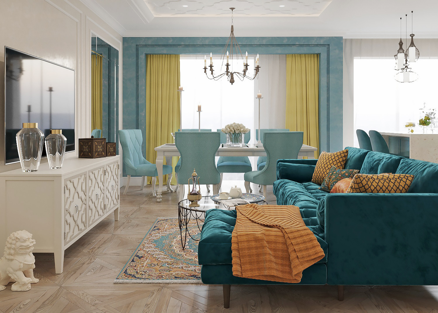 Гостиная с кухней-столовой. г. Челябинск.