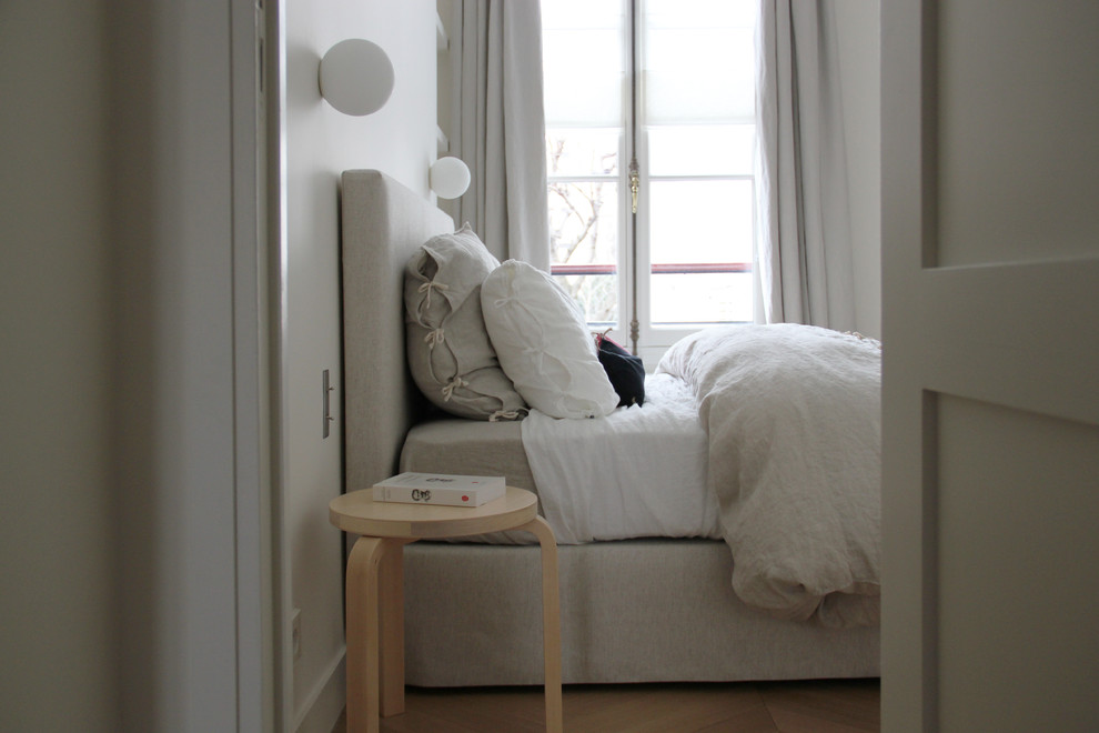 Design ideas for a scandinavian bedroom in Paris.
