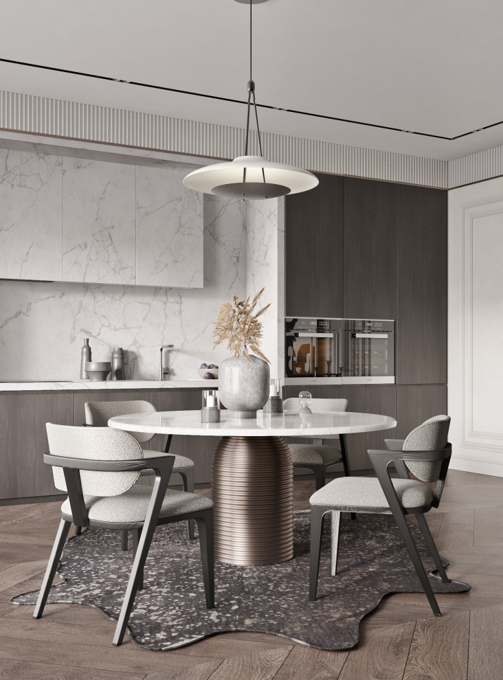 Дизайн кухни-гостиной в роскошных апартаментах Санкт-Петербурга