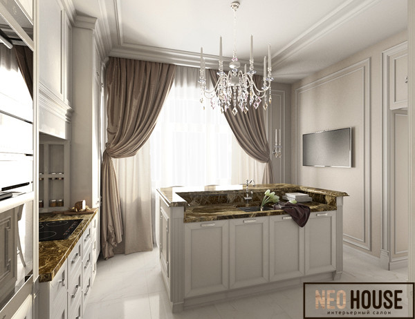 Завораживающий мрамор на кухне