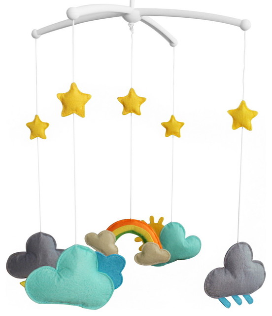 Handmade Baby Bedding Musical Mobile Infant Hanging Musical Mobile  Contemporary  Baby Mobiles 