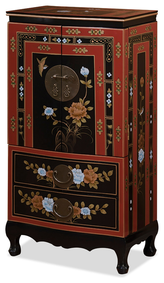 Hand Painted Tibetan Design Jewelry Armoire Asian Armoires By China Furniture And Arts - Locking Jewelry Armoire Canada Hand Painted Tibetan Design Jewelry Armoire Asian Armoires By China Furniture And Arts - Locking Jewelry Armoire Canada