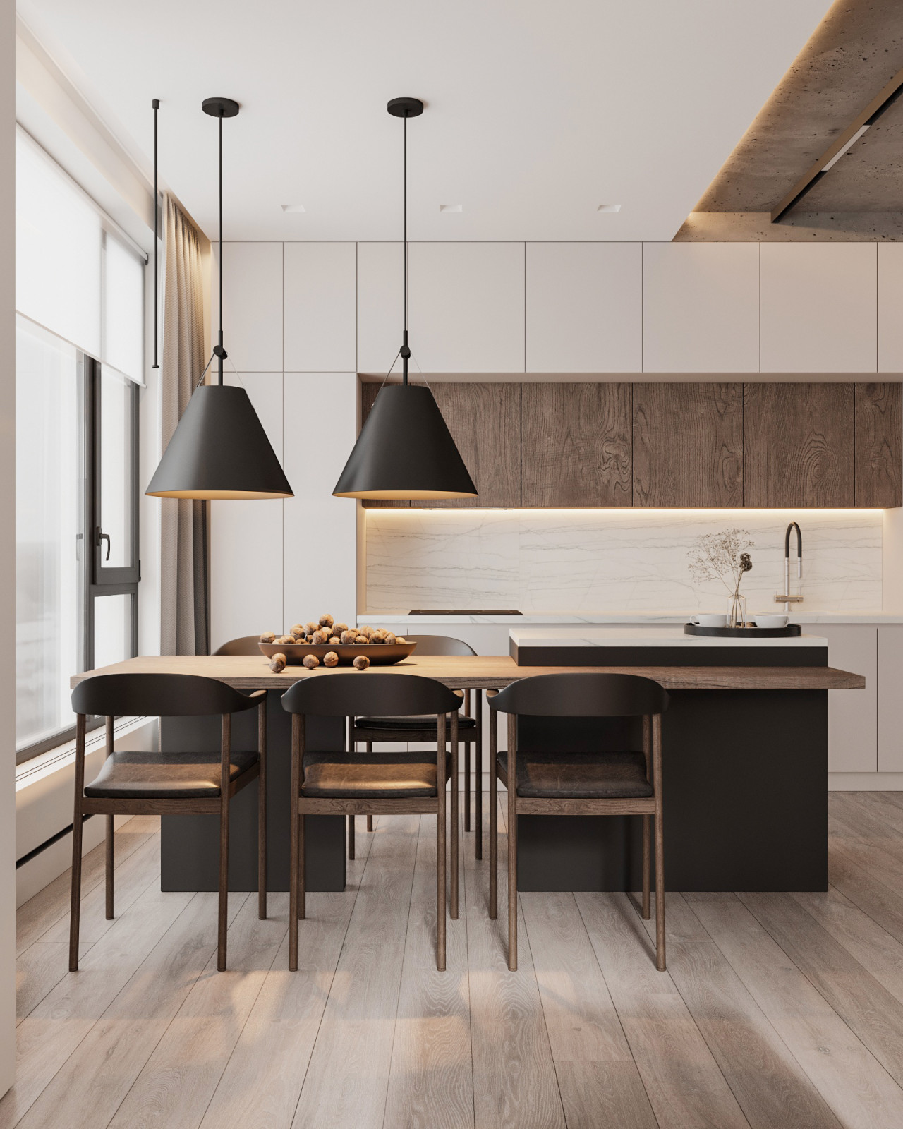 ЖК "Небо". Современный интерьер в стиле минимализм 105 кв.м