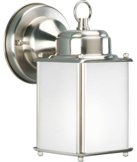 Roman Coach 1 Light 9" Brushed Nickel Outdoor Wall Lantern