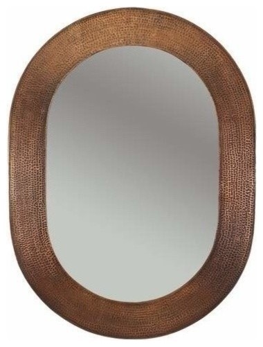 35" Oval Copper Mirror