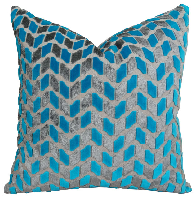 Thomas Collection Turquoise Gray High End Accent Pillow Thomas Collection Turquoise Gray High End Accent Pillow 12x20