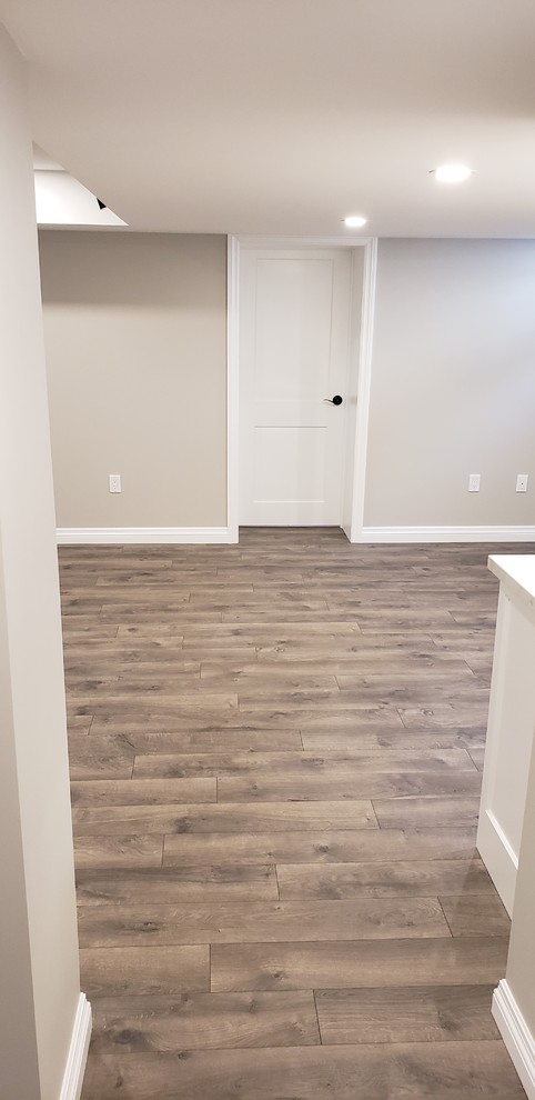 Design ideas for a transitional basement in Other.