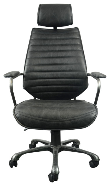 25.5 Inch Swivel Office Chair Onyx Black Black Industrial