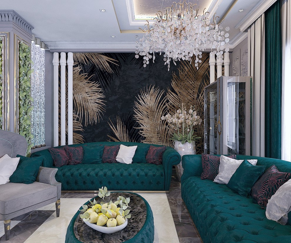 Зона тв в частном домовладении в стиле арт-деко (г.Пятигорск)